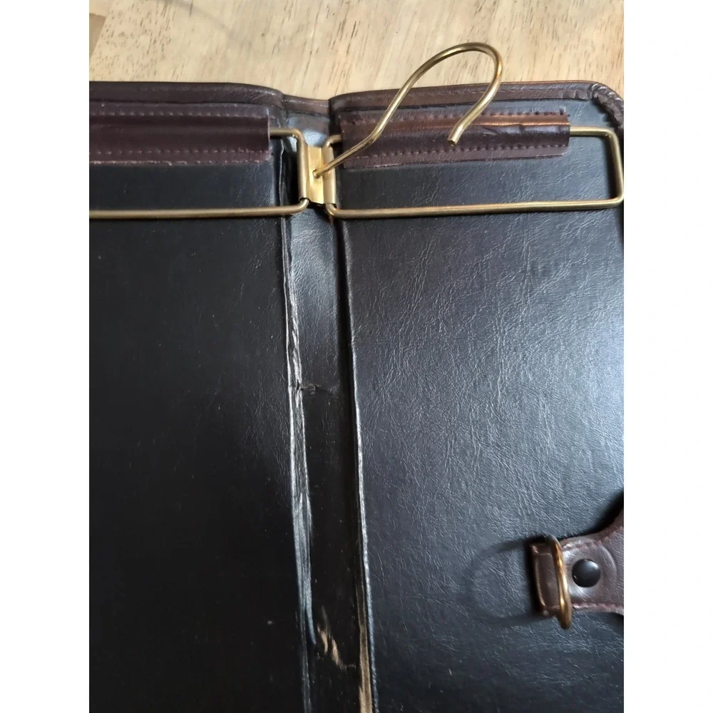 Genuine Leather Tie Travel Mjg Storage Case Hanging VTG Retro Organizer‎ Necktie